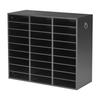 Wood Literature Organizer 27 Compartments Office Mailboxes Black, Countertop Literature Sorter for Files Documents Papers, with Adjustable Shelves,