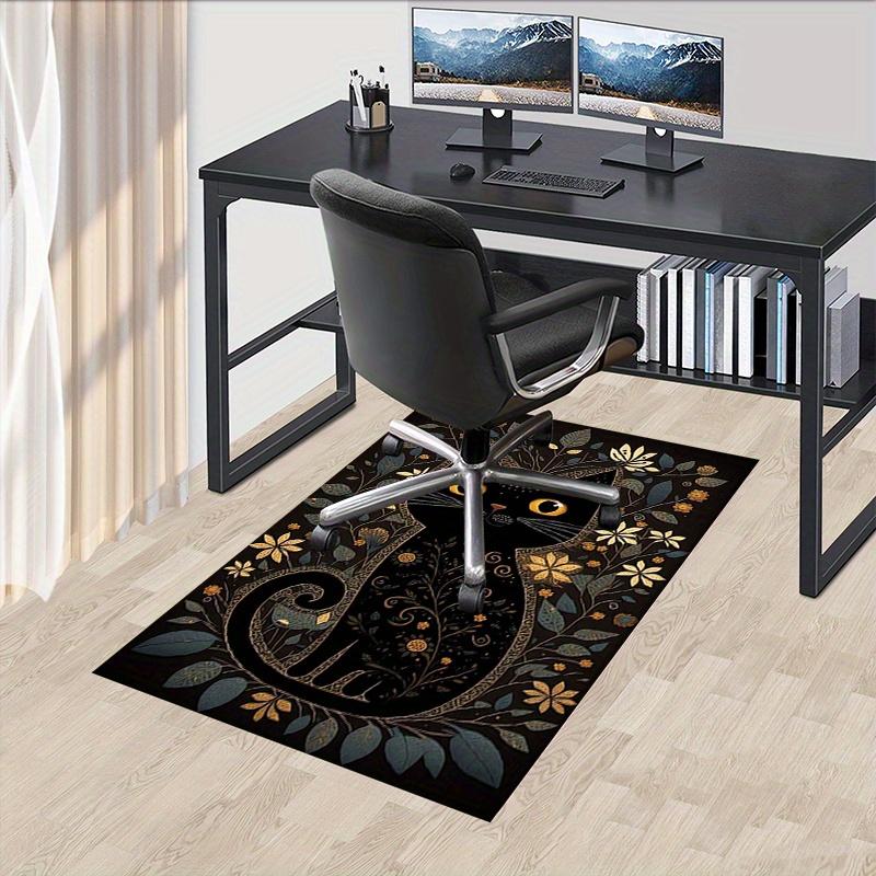 

1шт. Элегантный черный кот с цветочной рамкой - Ковер, идеально подходящий для домашнего декора, ковер для офиса, чехол на стул, коврик для улицы и идея для подарка 60cm by 90cm