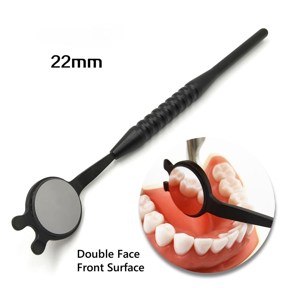 Dental Odontoscope Front Surface Mouth Mirror with Handle Oral Care Examination Hygiene Glass Rhodium Mirror