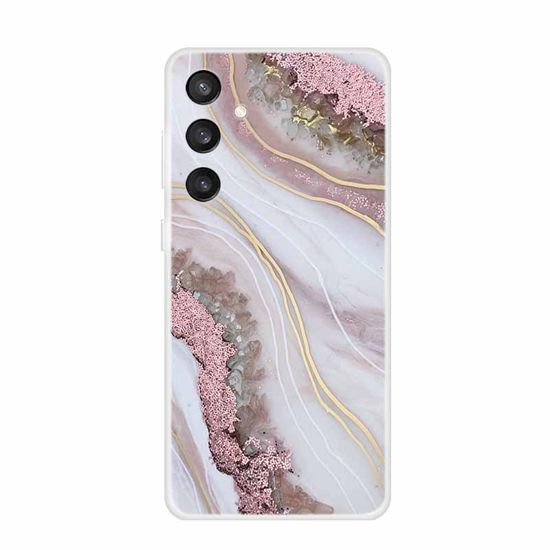 6.7" For Samsung S24 FE 5G Case Marble Soft Clear TPU Silicone Phone Covers for Samsung Galaxy S24 FE Case Bumper S24FE S 24FE