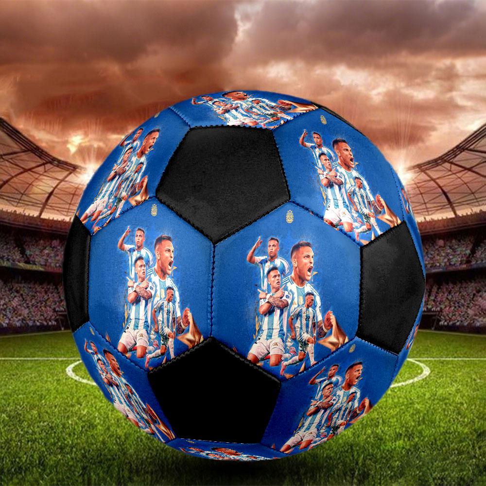 Lautaro Size 5 Soccer Ball, Machine-Stitched PVC, Durable & High Bounce, All Ages Fit, Fan Merchandise, Matches & Outdoor Use.