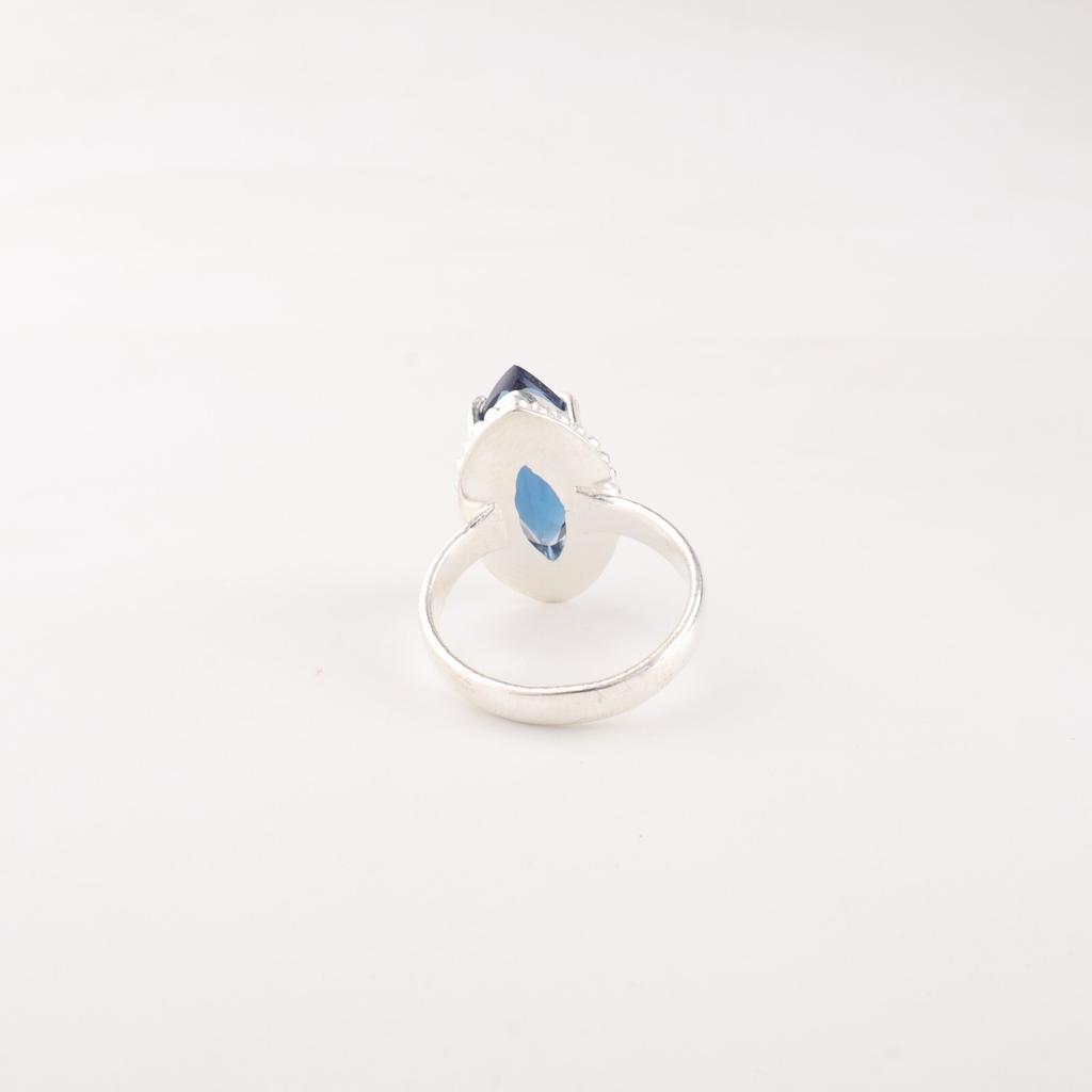 London Blue Topaz Gemstone 925 Sterling Silver Jewelry Handmade Valentines Ring RR-64-5