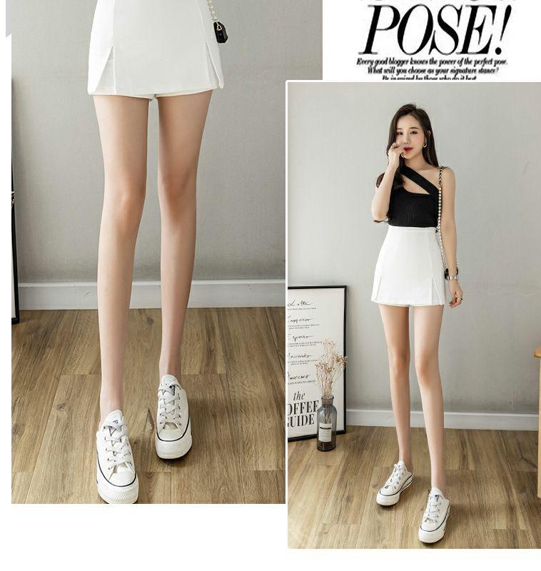 High Waist Elastic Slit Skort - Slimming & Sexy A-Line Shorts for Women 2024