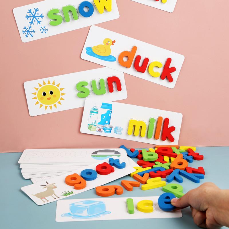 Wooden Puzzle Kids Toy With Alphabet Word Play For Early Development Learning