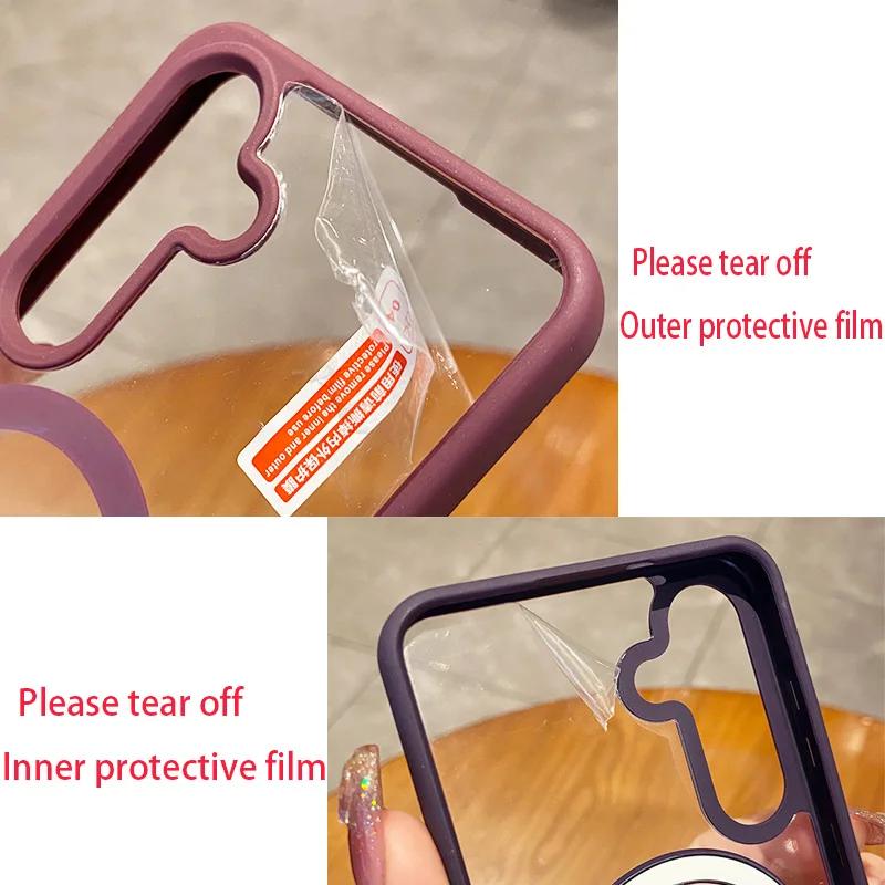 For Wireless Charge Case for Samsung Galaxy S26 Ultra S2 FE S22 S23Plus S24Ultra Clear Shockproof Magnetic Bumper Cover