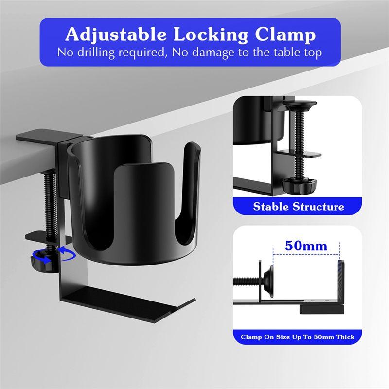 M-Modern-Hook Storage Rack For Water Cups - Punch-Free, Table Clip Type Holder For Easy Cup Display
