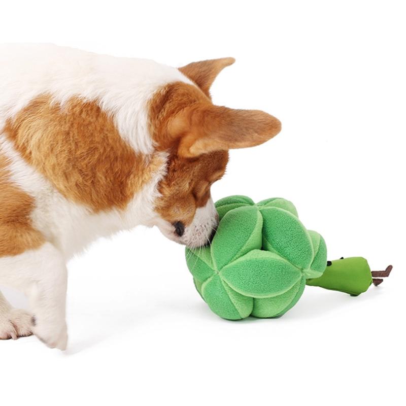 Kreativní plyšová hračka s pískátkem ve tvaru brokolice pro malé, střední i velké psy, mazlíčky, dárek, přetahování, zajímavé hračky pro mazlíčky