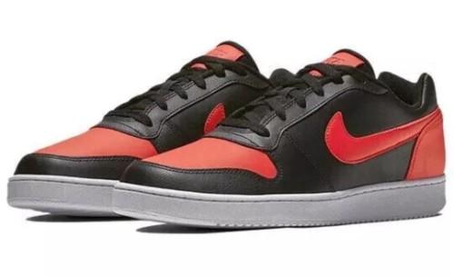 Nike Ebernon AQ1775-004 Men's Black/Habanero Red Low Top Sneaker Shoes Bred