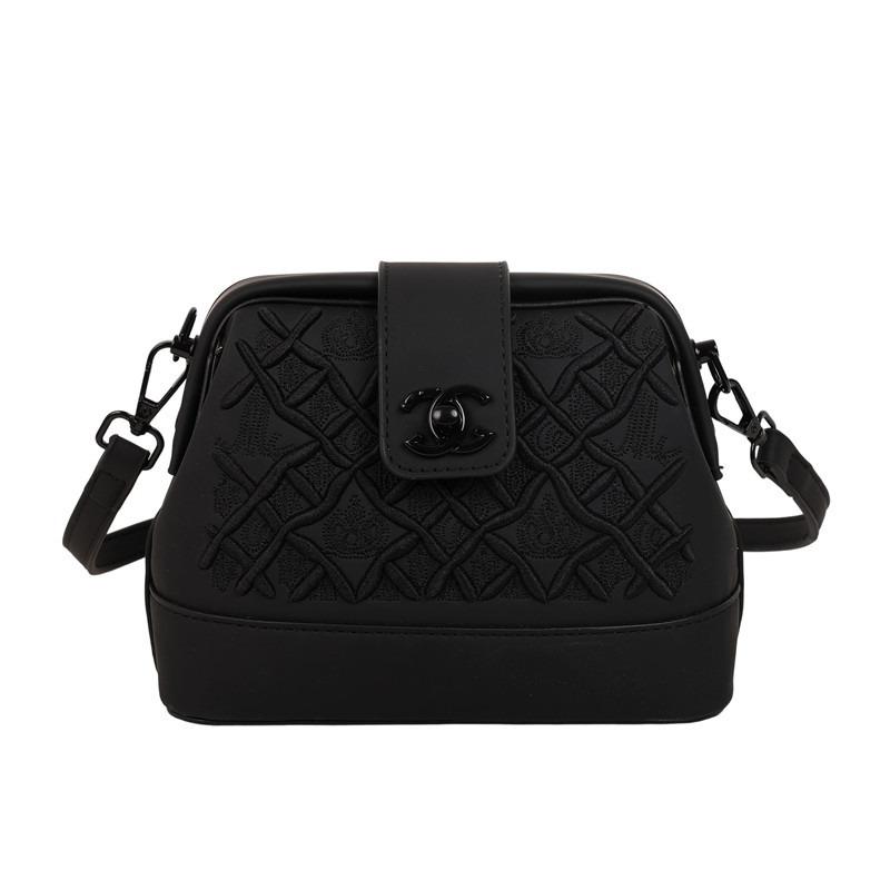 Tung Industri Broderi Skalväska Dam Ny Premium Texturerad Broderitråd Enfärgad Axelväska Crossbody