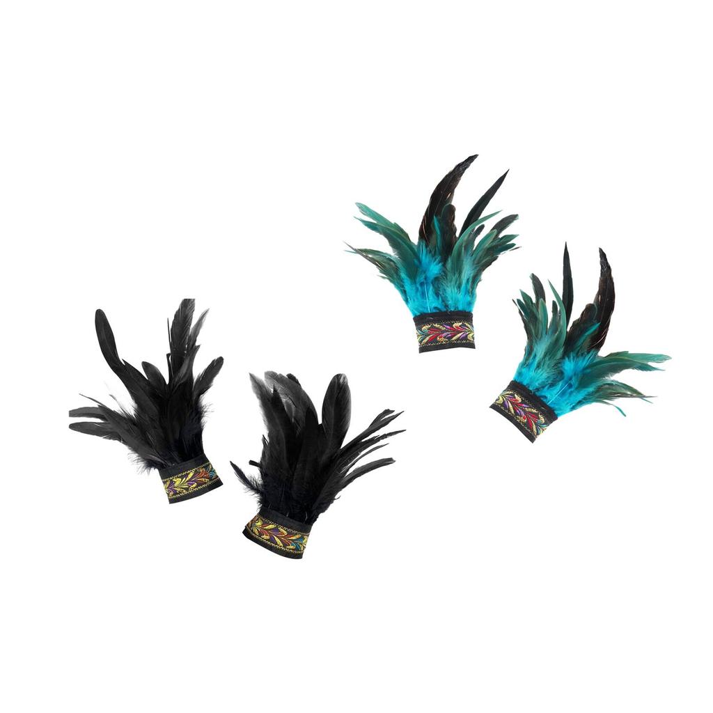 Feather Wrist Cuffs Feather Gloves Cuff Gothic Arm Warmers Faux Fur Sleeve for Halloween Costume Cosplay Decorations Masquerade