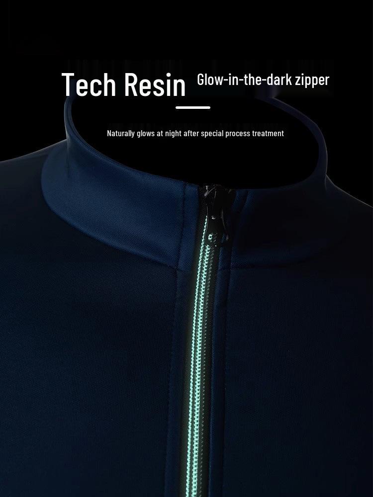 Men's Autumn Winter Fleece Cycling Jersey - Long Sleeve, Tight Fit for Mountain & Road Biking