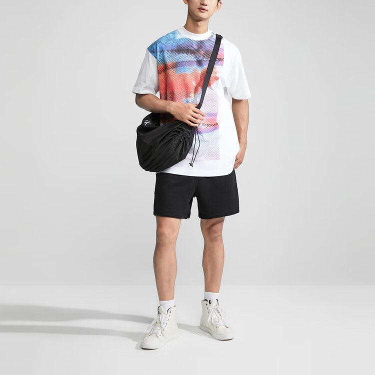 CK/Calvin Klein Pattern Print Crew Neck Short Sleeve T-Shirt Men Tops Moonlight-White J322874-YAF
