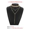 Gold Back Chain Metal Rhinestone Necklace Retro Multi-Layer Necklace  Wedding