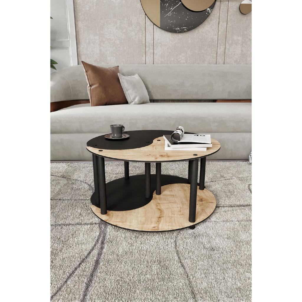 Yin Yang Unity Serenity Coffee Table 2 Pieces Sapphire Black 70 Cm