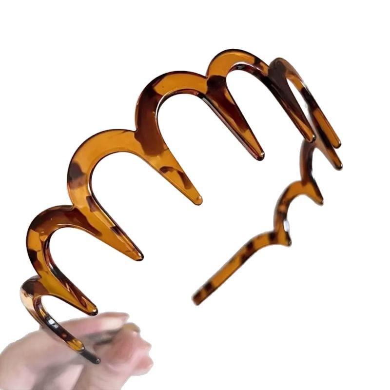 Korean Women's Forehead Bangs Headband for Washing Face - Wave Clip for High Skull Hair