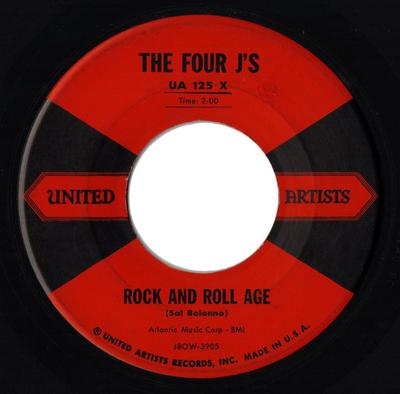 7inch Record FOUR J'S - Rock And Roll Age / Be Nice, Don't  J8OW3905 United Artists  1958 UK Rock Used