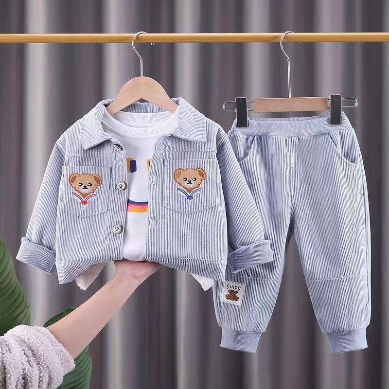 Cute Bear Spring Autumn Long Sleeve Kids Clothes Pants Suits Toddler Children Sportswear Casual Kids Outfits