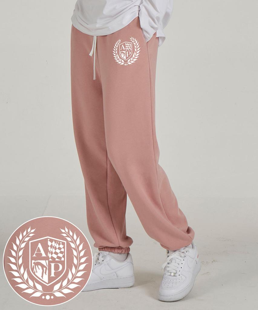 ASTRAL PROJECTION Shield Emblem Comfortable Training Sweat Jogger Pants_Pink