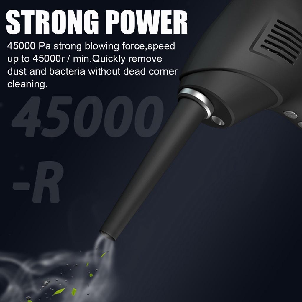 60W 45000 Pa Cordless Air Blower Cleaning Tool Air Duster Compressed  W/Light For Computer Laptop Keyboard Electronics Cleaning