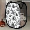 1Pcs Halloween Series 4 Pop-Up Laundry Hamper Expandable Mesh Hamper Basket for Room Bedroom Bathroom Organization Contemporary Storage