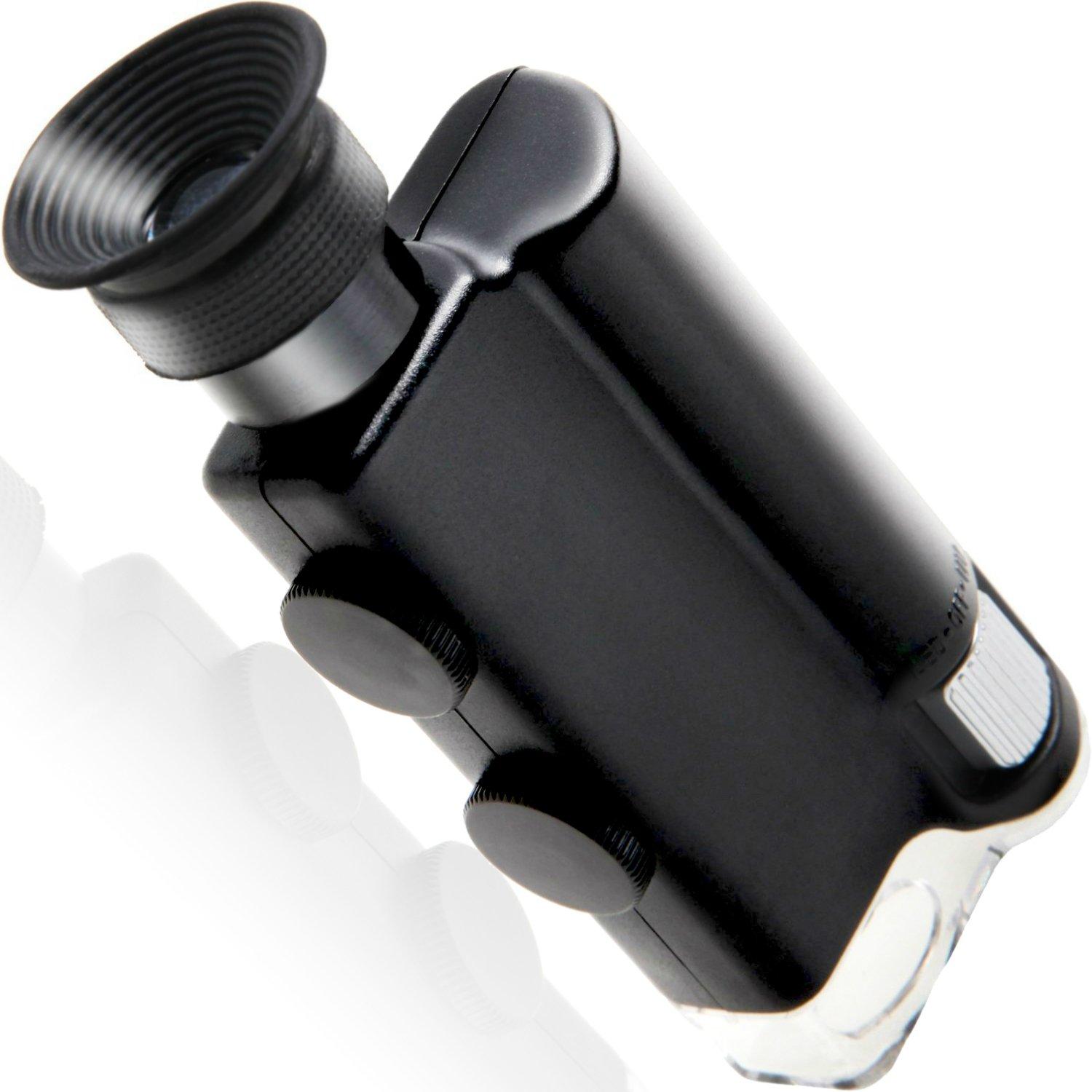 

Phoenix Small LED Portable Microscope Magnification LED Case Included Warranty 45 Magnifying Glass Magnifying Glass Microscope [High 200x-240x] чорний