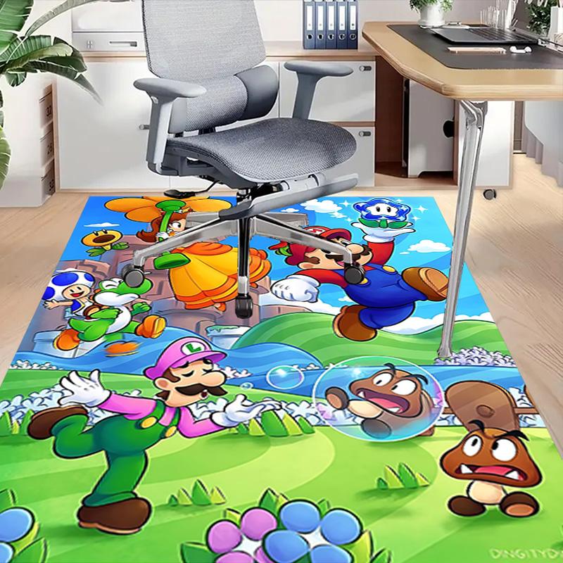 1pc Mario Bros Adventure Carpet for Playroom Bedroom Living Room Sofa Home Decor,kids Game Area Rug Non-slip Floor Mat Y72919