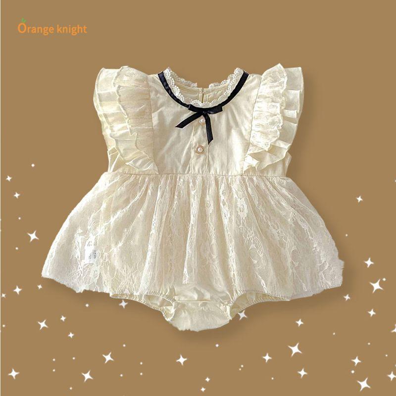 

Summer Style Bow-Knot Round-Neck Elegant Ladylike Princess-Style Puffy Skirt Short-Sleeved One-Piece Romper for Baby Girls Elegant Princess Tutu Romper 66