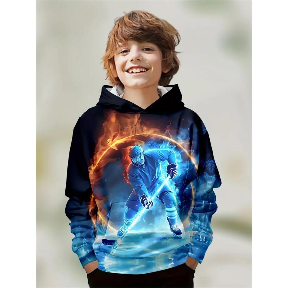 Child Sweatshirt Boys' Fashion Motocross Racing 3D Printed Casual Hoodie Long Sleeve Polyester Sport Tops Pullover Kids Clothes