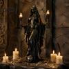 Mysteriöse Hexenfigur Hekate Griechische Göttinnenstatue mit magischen Hunden, Fantasy-Thema für Heimdekoration Harzskulptur, Mythologische Tischdekoration