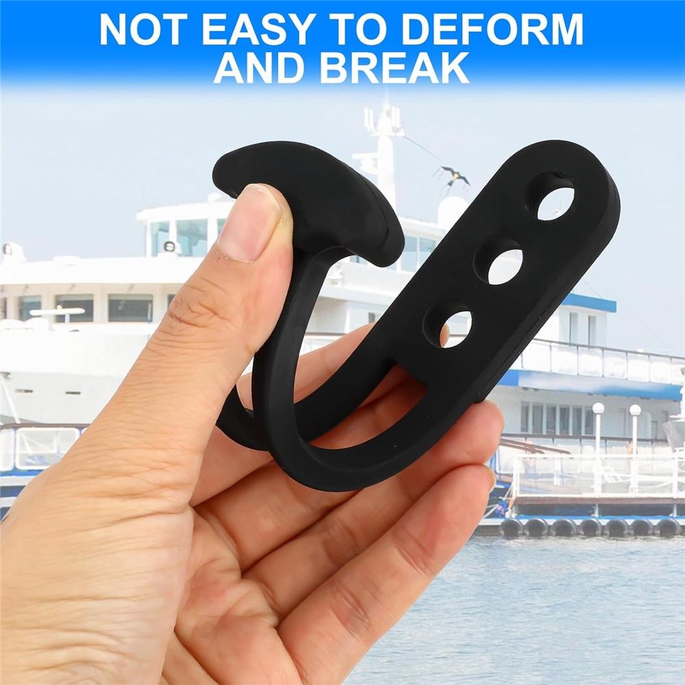 Curea Telescopică Scară Barcă, Grad Marin, Reținere Sigură, Bandă de Blocare din Cauciuc cu 3 Găuri de Montare Reglabile pentru Scară cu 2 Trepte, 3 Trepte sau 4 Trepte