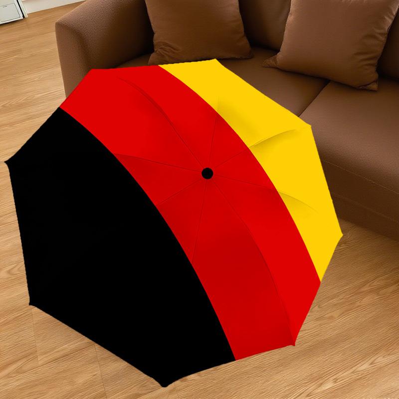 1PC Black Red Yellow Flag Automatic Open/Close Umbrella Compact Folding Umbrella with 8-Rib Shaft Lightweight Esign, Highquality Fabric1209A