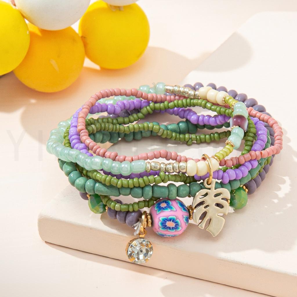 European and American New Fashion Combination Set Bracelet Women, Bohemian Ethnic Handmade Beaded Bracelet Bracelet Bracelet