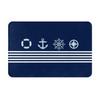 Zerbino Nautico Blu Navy con Ancora Salvagente Strisce Stampate Poliestere Lavabile in Lavatrice Solo Acqua Fredda 80x50cm