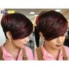 Cut Wig for Black Women Short Cut Wig Black Mixed With Red Curly Wigs Natural Black Mixed Red Cut Wig Synthetic Shor