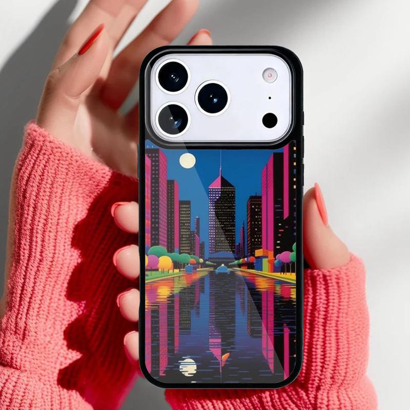 City Pop Art At Night Phone Case for iPhone 17 16 15 14 13 Pro Max Back Cover for 12 11 Pro Coque