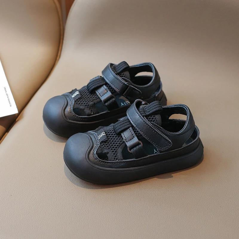 New Arrival Hollow Children Fashion Footwear Soft Durable Rubber Sole Mesh Kids Shoes Comfortable Boy Sandals Beach Shoes I01245