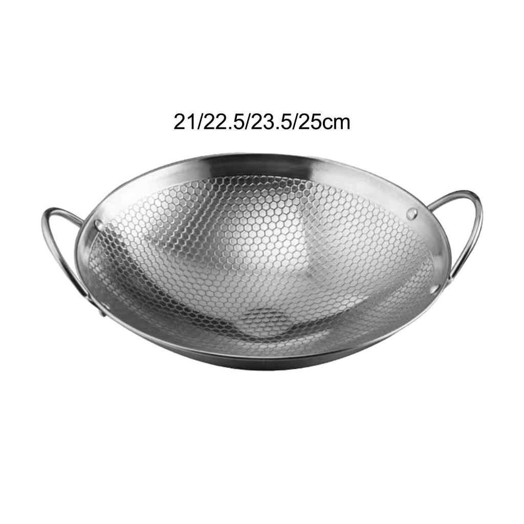 Stainless Steel Wok Pan for Home and Restaurant Stir-Frying
