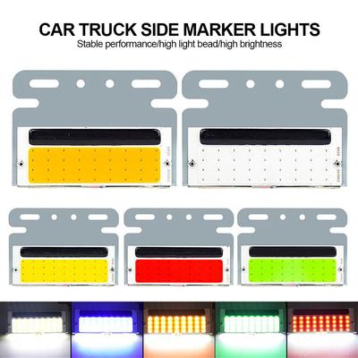 24V COB Car Truck Side Marker Lights External Signal Indicator Lamp Warning Tail Light 72 LED Waterproof for Bus RV Camper