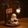 Gemütliche Halloween-Atmosphäre Licht Hängender Geist Nacht Harzfigurine, Vintage Bauernhaus Leuchtende Tischdekoration, Atmosphärische Innenraum-Feiertagsdekoration Warm