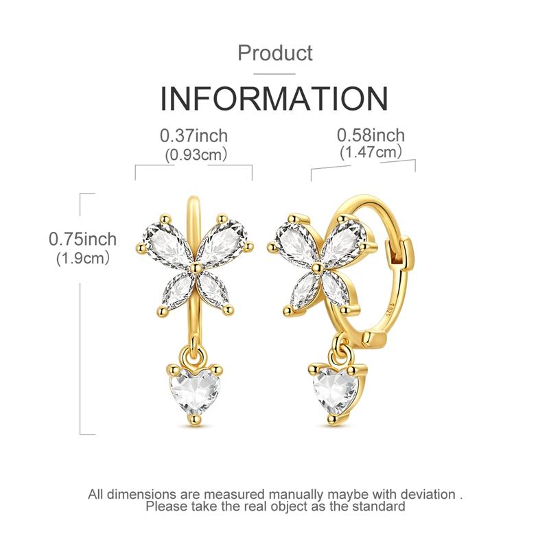 Gold Serie Hoop Earrings 925 Silver Sparkling Irregular Shape Feather Star Earrings Stud for Woman Girl Jewelry Gift