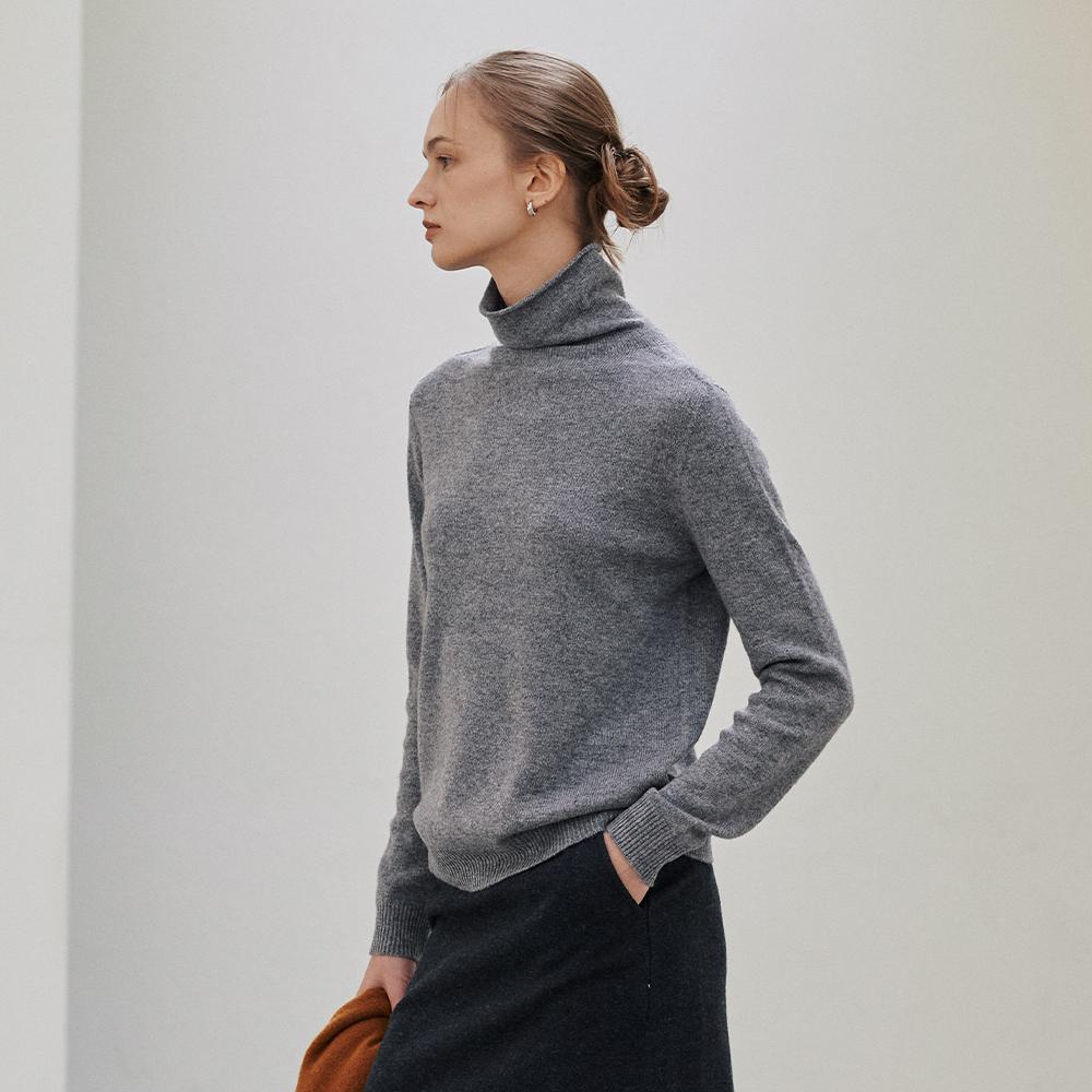 Hiikeu Wool 100 Whole Garment Knit_Melange Gray