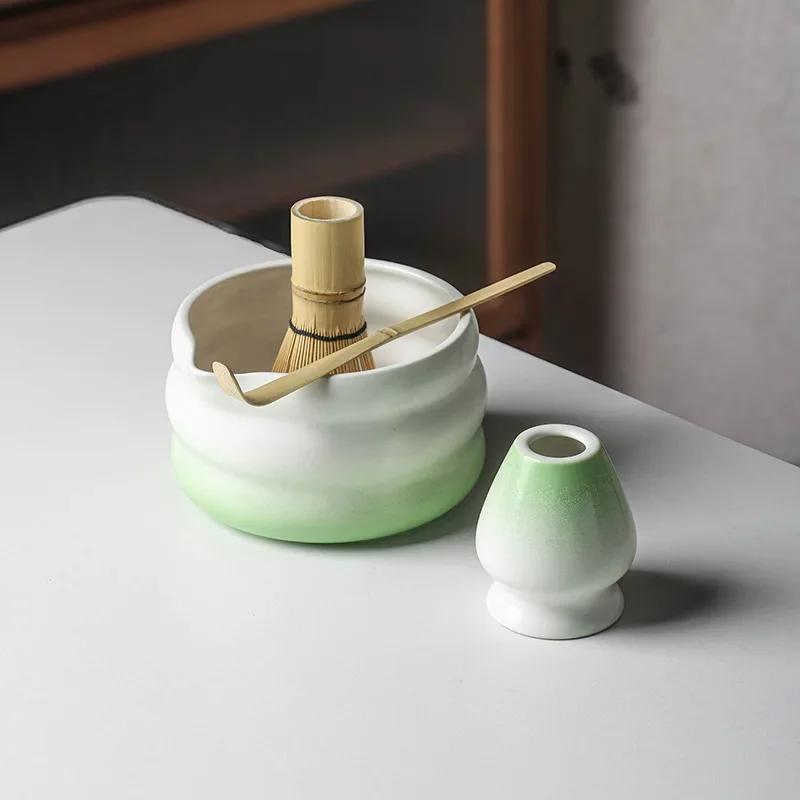 Gradient Color Ceramic Matcha Bowl Home Kitchen Anti-scald Insulated Tableware Salad Bowls Japanese Tea Ceremony Accessories