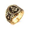 Anello da Uomo Color Oro con Lettera Moda Elegante Semplice Stile Trendy per Uso Quotidiano da Uomo