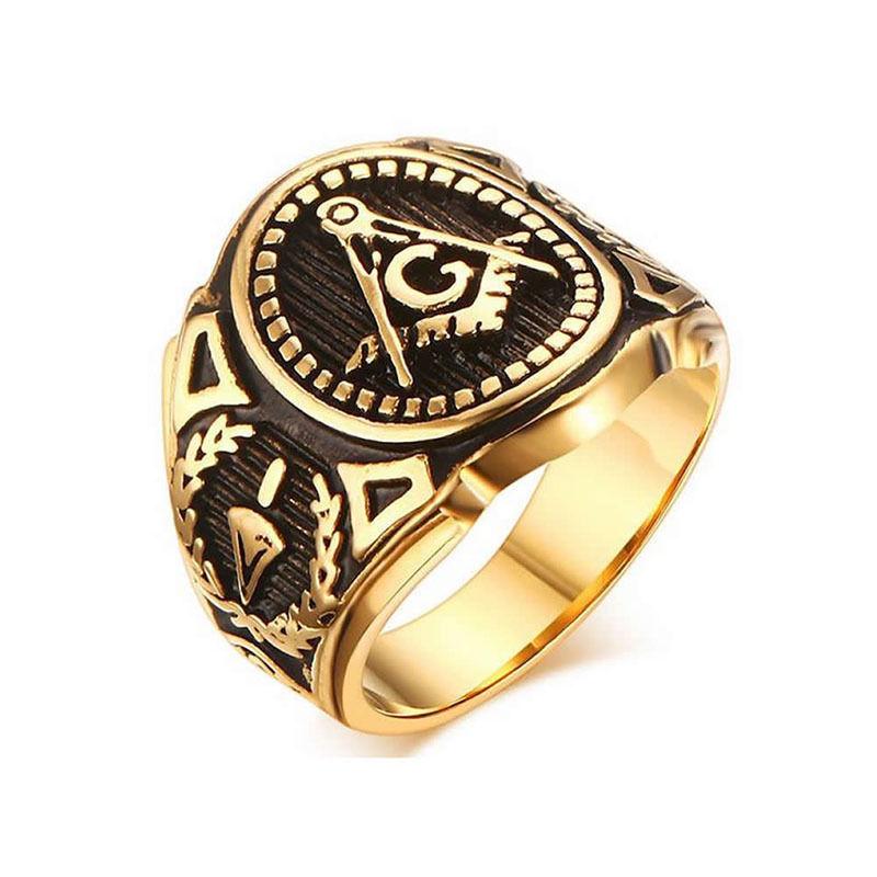 Anello da Uomo Color Oro con Lettera Moda Elegante Semplice Stile Trendy per Uso Quotidiano da Uomo