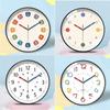 Round Electronic Color Clock Colorful Learning Wall Hanging Clock  Office
