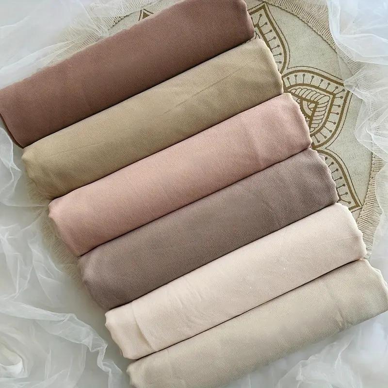 Summer Women Plain Chiffon Hijab Scarf Long Shawl Muffler High Quality Fashion Muslim Headband Neckerchief 180*70Cm