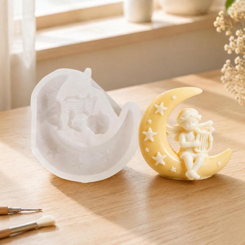 Flexible Moon-Themed Casting Mould for Candle Projects and Decorative Castings That Bends During Post-Casting Release