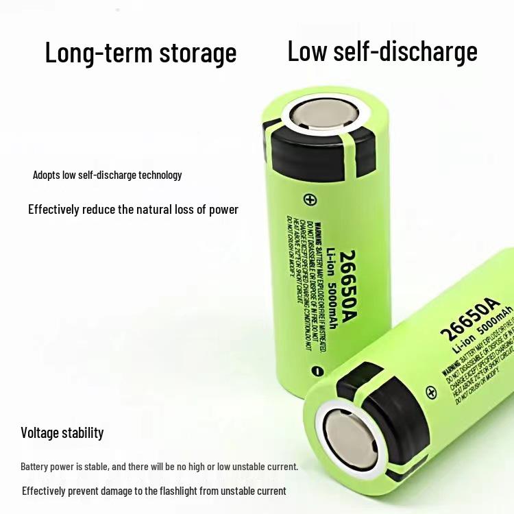 Panasonic 26650 5C High-Capacity 5000mAh Lithium Battery for High-Intensity Flashlights