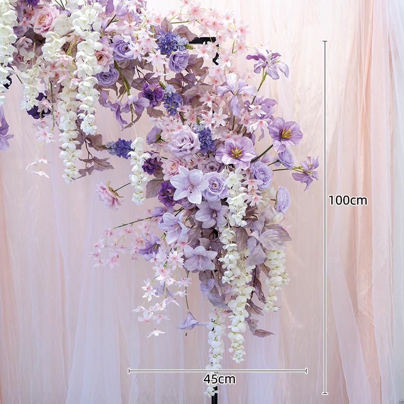 Purple Themed Wedding Arch Decoration: European Style Artificial Floral Art