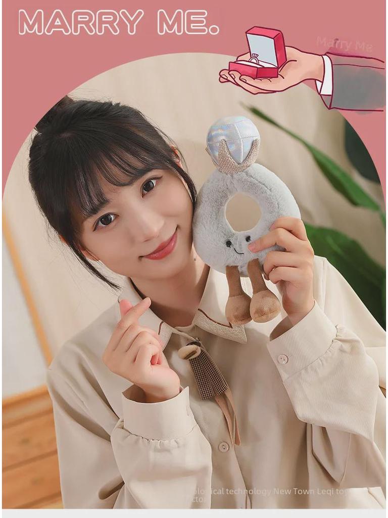 Regenbogenkuchen Diamantring Jellycat Puppe Plüschtier - Valentinstagsgeschenk